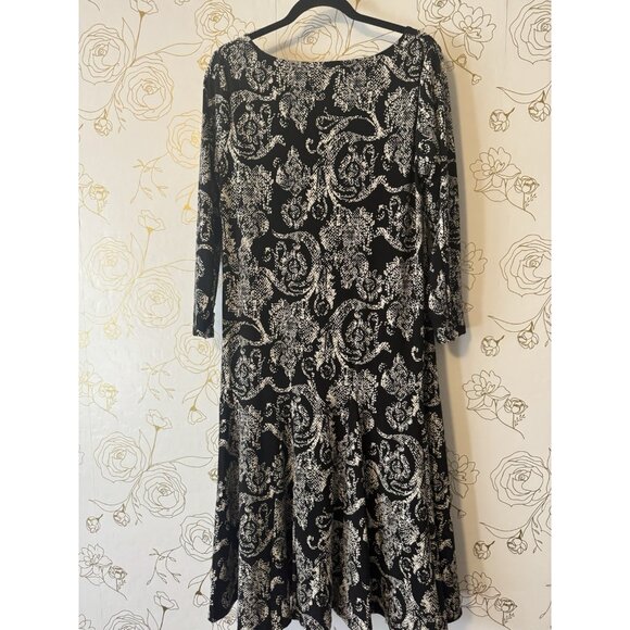 New Chico’s Dress Size 2 Large Animal Print Snake Black Swing Trapeze 051 - Picture 8 of 8